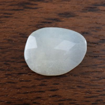 Kamień księżycowy biały satynowy ok. 14x11 mm KKS2483